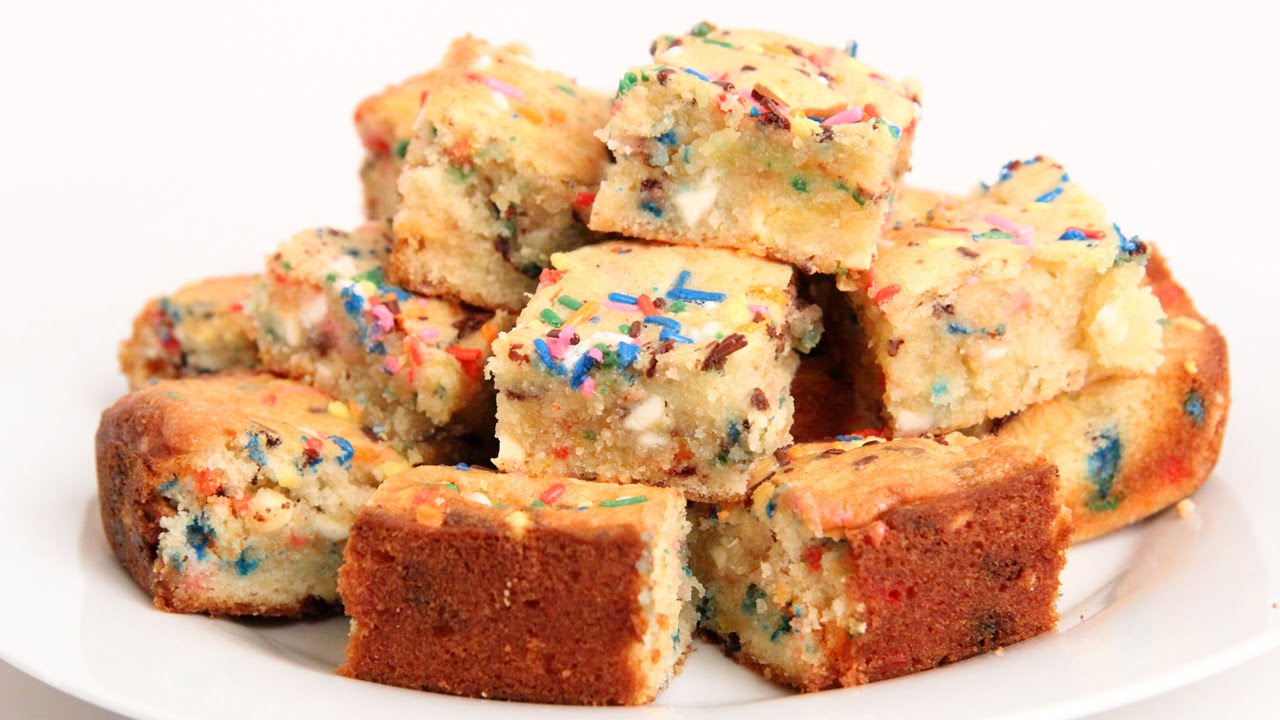 Confetti Blondies Recipe Laura Vitale Laura In The Kitchen