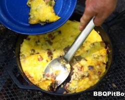 Open Fire Egg, Steak, Ham and Cheese breakfast by the BBQ Pit Boys