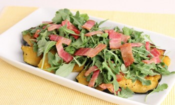 Roasted Acorn Squash w/ Bacon & Arugola – Laura Vitale – Laura in the Kitchen Episode