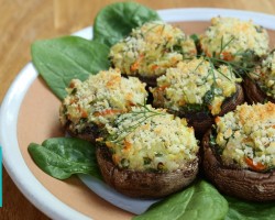 Spinach Stuffed Mushrooms |  Hilah Cooking