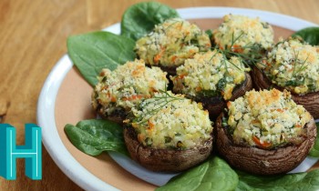 Spinach Stuffed Mushrooms |  Hilah Cooking