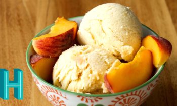 How to Make Peach Ice Cream | Homemade Peach Ice Cream | Hilah Cooking