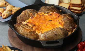 Loaded Hasselback Potatoes And Dip