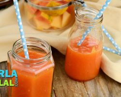 Musk Melon and Papaya Juice / Healthy Papaya and Musk Melon Breakfast Juice by Tarla Dalal