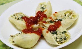 Spinach & Cottage Cheese Stuffed Pasta Shells Video Recipe by Bhavna