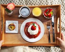 Strawberry Shortcake Pancake Breakfast In Bed