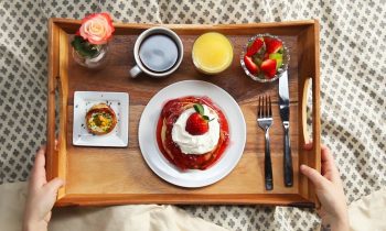 Strawberry Shortcake Pancake Breakfast In Bed