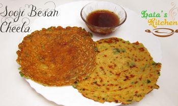 Sooji Besan Cheela Recipe Video — Indian Vegetarian Recipe in Hindi with English Subtitles