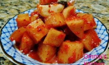 Korean Cubed radish kimchi (Korean Side Dish) 깍두기, Vegan & Gluten Free Recipe