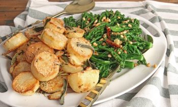 Parm Roasted Potatoes & Garlic Pine Nut Broccolini | Episode 1210