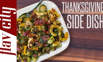 Ultimate Thanksgiving Side Dish Recipe – Roasted Brussels Sprouts & Squash With Bacon