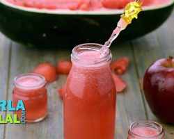 तरबूज सेब का पेय (Watermelon Apple Drink /How to make Watermelon and Apple Juice) by Tarla Dalal