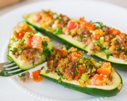 ITALIAN SAUSAGE STUFFED ZUCCHINI BOATS RECIPE – Veggie Side Dishes