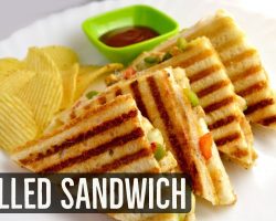 Grilled Sandwich Recipe – Veg Grilled Cheese Sandwich by Lata’s Kitchen – Grilled Paneer Sandwich