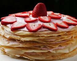 Strawberry Banana Crepe Cake