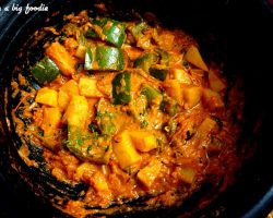 Coconut milk Potato capsicum gravy.!|||| A super side dish for roti-Chapati