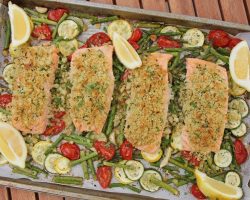 One Pan Herb Crusted Salmon & Veggies | Ep. 1262
