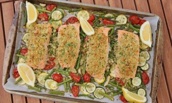 One Pan Herb Crusted Salmon & Veggies | Ep. 1262
