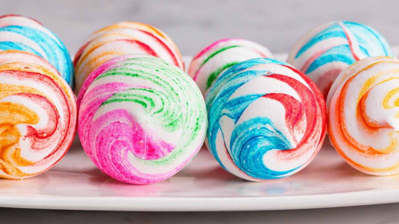 Rainbow Swirl Meringues