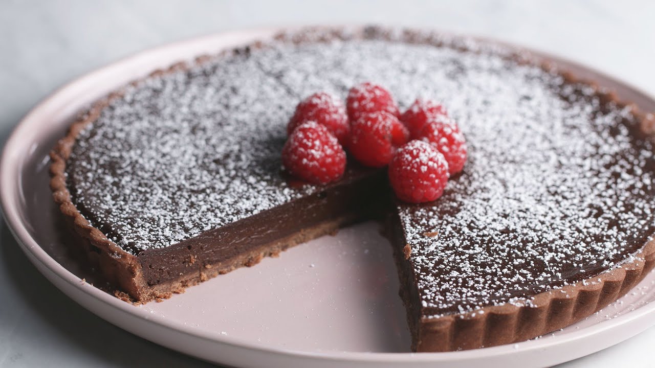 Silkiest Chocolate Tart - JustRightFood.com