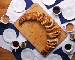 18-Inches Long Ham and Cheese Swirl Croissant