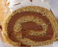 Banana Bread Chocolate Cheesecake Swiss Roll