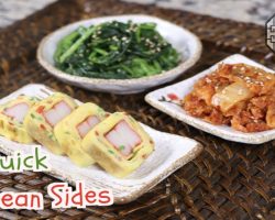 3 Quick Korean Side-dishes (시금치 나물, 볶음 김치, 맛살 계란말이) 【Korean Food】