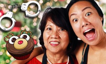 Mom And Daughter Handcuffed Baking Challenge: Red Velvet Cupcakes • Tasty