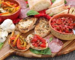 Italian Antipasti: Bruschetta & Roasted Peppers