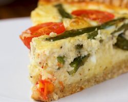 Cast-Iron Cheesy Asparagus Quiche • Tasty