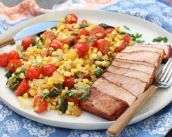 Smoky Pork Chops with Summer Succotash