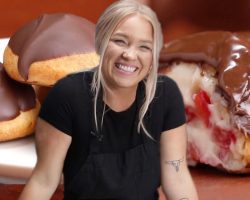Alix’s Chocolate-Dipped Strawberry Cream Puffs • Tasty