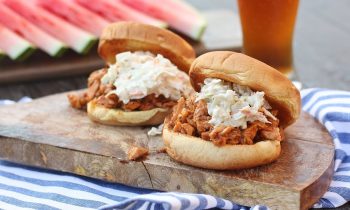 Slow Cooked BBQ Beer Pulled Pork with Spicy Slaw