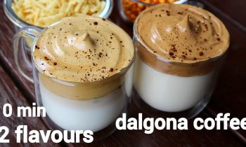 dalgona coffee recipe | डलगोना कॉफ़ी | dalgona coffee 2 ways | cocoa powder dalgona