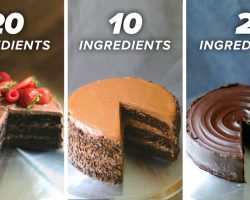 20-Ingredient vs. 10-Ingredient vs. 2-Ingredient Chocolate Cake • Tasty