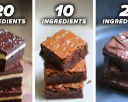 20-Ingredient vs. 10-Ingredient vs. 2-Ingredient Brownie • Tasty