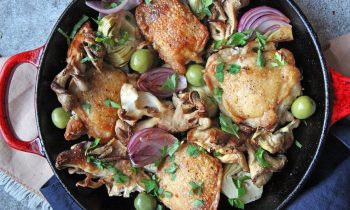 Crispy Chicken with Mushrooms and Garlic