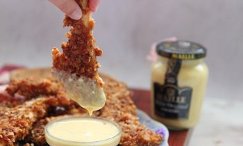 Crispy Baked Chicken Fingers with Honey Mustard Sauce