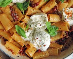 Sun-Dried Tomato and Burrata Pasta