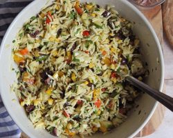 Grilled Veggie Orzo Salad