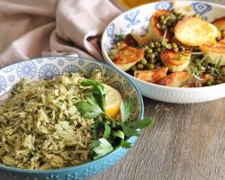 2 Easy Easter Sides: Roasted Potatoes w/ Peas & Lemony Orzo Recipes