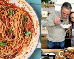 Spaghetti Puttanesca w/ A Special Taste Tester! – Authentic Italian Pasta Recipe