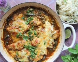 Skillet Salsa Chicken w/ Cilantro Lime Rice