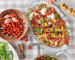 Caprese Chicken Skewers & Orzo – Fresh Summer Cooking
