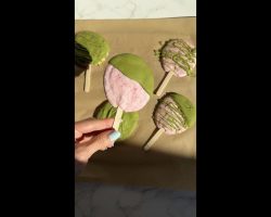 Matcha Strawberry Yogurt Pops