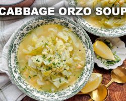 Healthy Lemony Cabbage Orzo Soup
