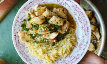 Chicken Scampi with Parmesan Orzo – Under 30 Minute Dinner!
