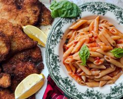 Pasta and Chicken Cutlets