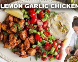 Lemon Garlic Chicken & Hummus