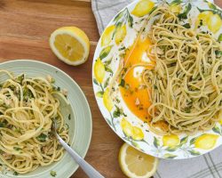 Linguine with No Cook Lemon Tuna Sauce – Under 15 Minutes!